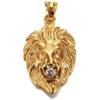 In Stock Factory Custom Inlay CZ Gold Plated Stainless Steel Necklace Pendant