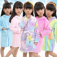 Hooded Unicorn Flannel Bathrobe