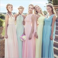 ZH1523G Line Chiffon Backless Bridesmaid Dress