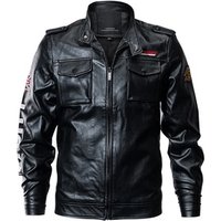 Men's Embroidered Bomber Motorcycle Jacket