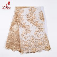 Embroidered Flower Beaded Lace Fabric Bridal Dresses