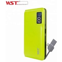 New WST 2019 ABS+PC texture digital display 10000mAh laptop power bank built-in cable