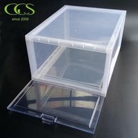 S7A02 Assembly Model Better than Acrylic PC Plastic Transparent Drop Front Shoe Box Clear Front Door Stackable Sneaker Box