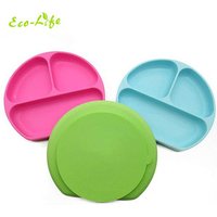 Non-slip microwave oven safe suction food placemat silicone baby plate