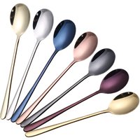 Colored dinner spoon, stainless steel spoon set in cutlery