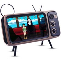 Hot sale 2019 Vancel Handsfree Bluetooth Wireless Retro TV Shape Speaker Play Mobile Phone Holder