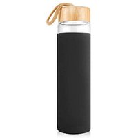 Glass Sport Water Bottle Bamboo Lid