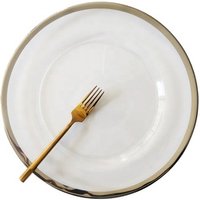 Hot Selling Wedding Decoration Gold Silver Glass Charger Plate