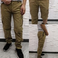 GDL507 OEM wholesale 6 multi side pockets trouser with leg detachable mens tactical zip off leg convertible cargo hiking pants