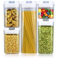 5 Piece Set BPA Free Eco Friendly Air Tight Leak Proof Easy Lids Lock Food Storage Containers with Freezer Dishwasher Safe