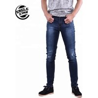 Stretch Skinny Biker Jeans Ripped Selvedge
