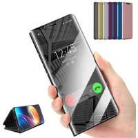 Smart Mirror Phone Case For Samsung S10 S10E s10Plus A20E A10E A80 A90 Note9 Clear View Flip Cover