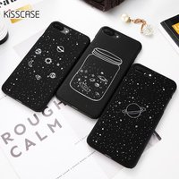 KISSCASE Moon Star Case For iPhone X XS Max XR Luxury Black Hard PC Case For iPhone 5S SE 6 7 8 Plus Cover