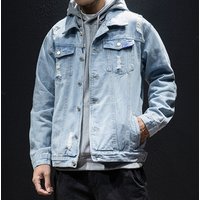 Ripped Washed Denim Jacket