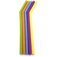 165*7*5mm Bent Reusable Eco-Friendly Colorful FDA LFGB Edible Safety Drinking Silicone Straws For Wine Cups