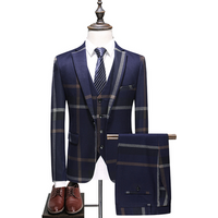 Three pieces with tailored Bespoke Tailor Made Slim Fit Men suit