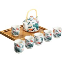 Chinese Style Printed Ceramic Coffee & Tea Pot Set