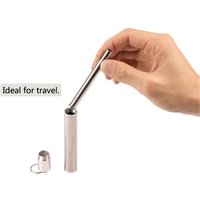 Collapsible Drinking Straw With Case And Cleaning Brush Telescopic Foldable Straw Stainless Steel Eco