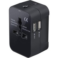 International Universal All in One Worldwide Travel Adapter Wall Charger AC Power Plug Adapter with Dual USB Charging Ports