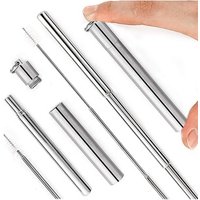 Hot Selling Reusable Personalised Stainless Steel Telescopic Straw Keychain