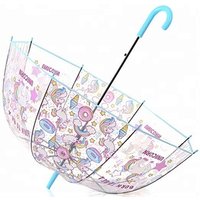 Unicorn Clear Umbrella Bubble Fashion Dome Auto Open Transparent Umbrella for Outdoor Weddings Windproof