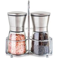 Salt Pepper Grinders Set 2 Stand
