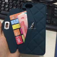 for Apple iPhone Handbag Chain Silicone Soft Case 3D Purse Cover with card holder