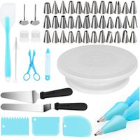 52PCS different types turntable stainless steel Pastry Bags piping nozzles bag cake decorating Tip set Supplies Kit