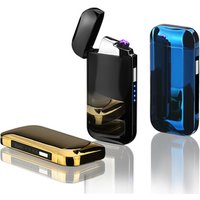 MLT158 2019 New production LED power display Dual Arc USB Lighters Rechargeable X Plasma Windproof Cigarette Lighter