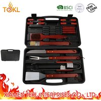 18 piece Camping Professional Stainless Steel Accessories Barbecue bbq tool box grill Kit Outdoor Cooking Set