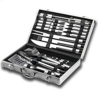 Stainless Steel BBQ Set Barbecue Grilling Tools Set BBQ Utensil Accessories Camping Outdoor Cooking Tools Kit With Carry Bag Box