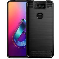 Carbon Fiber Shockproof Soft TPU Back Cover mobile Phone Case For ASUS ZenFone 6/ZS630kl