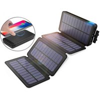 2019 new arrival products Portable wireless charger solar panels power bank 10000mah