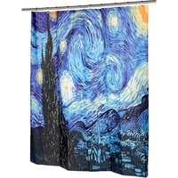 Space Universe Van Gogh Starry Night Sunflower Shower Curtain
