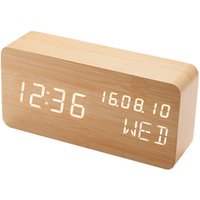 China manufacturer High quality led wooden alarm clock