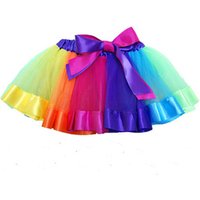 Girls' Rainbow Tulle Tutu Skirt for Parties and Ballet