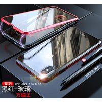Full Cover Magnetic Case Shockproof Double Tempered Glass Cover Protective Mobile Phone Case for iPhone 7/8 plus X/XS/XR/XS MAX