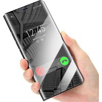 Luxury Mirror Flip Case For Samsung Galaxy S8 S8 Plus S7 S6 edge Ultra thin PU Leather Fundas Clear View Smart Cover Phone Cases