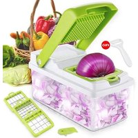 Vegetable Chopper 3 Interchangeable Blades Food Container