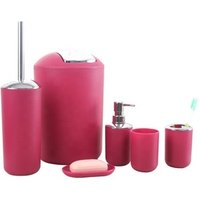6 Piece Plastic Bathroom Accessory Set