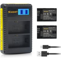 SHOOT 2pcs LP E6 LP-E6 LP-E6N LPE6 Battery with LED Dual USB Charger for Canon EOS 6D 7D 5DS 5DSR 5D Mark II 5D 60D 60Da 70D 80D