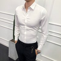 Stripe Long Sleeve Business Tuxedo Shirt