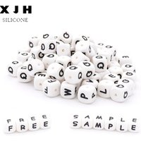 Wholesale 12mm Alphabet Letter Beads BPA Free Baby Silicone Teething Beads