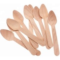 110mm Biodegradable Wooden Mini Dessert Spoons Eco friendly & Compostable
