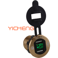 Aluminum Mobile Phone Dual USB Socket Fast Quick Charge 3.0 QC3.0 Car Charger