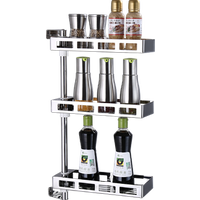 Stainless Steel Wall Mounted Rotating Spice Rack Kitchen