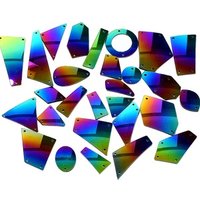 New Rainbow Sticker Fancy Sew on Rhinestone with Holes Oleeya Flat Back Acrylic Mirror Finish Crystal Sewing Rhinestones for DIY