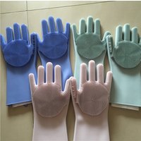 Silicone Cleaning Gloves Integrated Brush