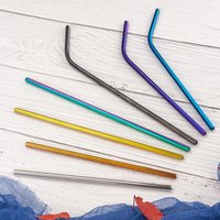 304 Drinking Metal Gold Eco Friendly Stainless Steel Straw With Customized Logo