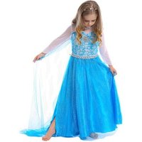 Girls' Frozen-Inspired Long Lace Cloak Halloween Costume